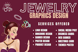 jewelry logo, product design, listing, esty store, jewelry mockup, banner, flyer