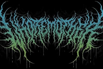 draw a detailed, brutal metal band logo