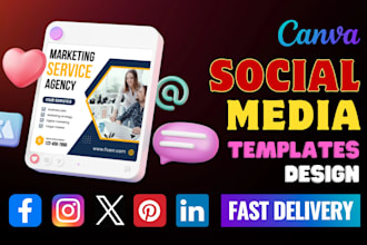 do creative canva social media post designs, banners, instagram post templates