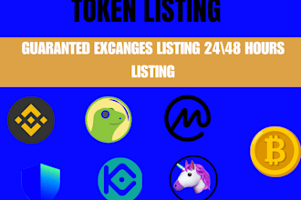 list the crypto token,coin listing on coinmarketcap, coingecko,top exchange