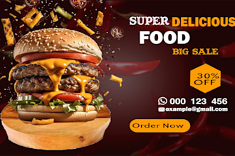 design food party menu, flyer, poster price list for pizza burger restaurant