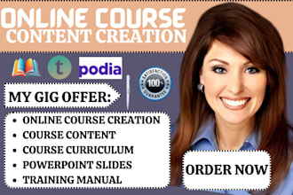 create online course content course creation curriculum ppt training manual