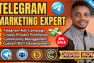 do telegram marketing ads, custom telegram bot, grow crypto telegram promotion