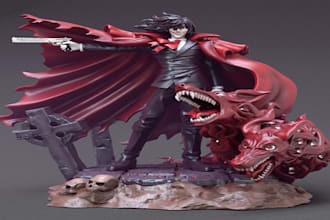 create custom 3d articulated model 3d action figures 3d figurine for 3d printing