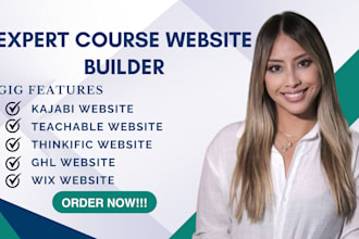 be your course website builder on kajabi, teachable, wix, ghl, thinkific