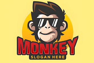 do high quality mascot monkey teddy panda logo