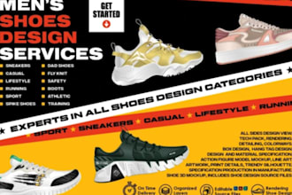 design shoe sneaker sandal slide sketch tech pack  for manufacture and mockup