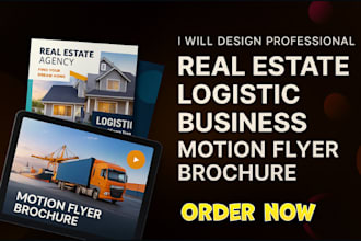 design professional real estate logistic business motion flyer brochure design