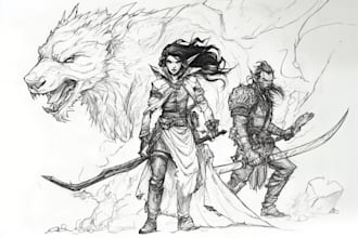 draw sketches for dnd,rpg and fantasy characters design