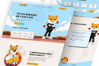 create meme coin presale website crypto landing page, token website, solana meme