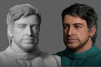 do 3d head bust character model 3d head bust 3d face zbrush for printing