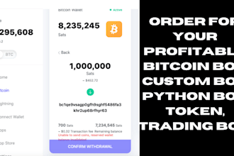 create profitable bitcoin bot, tokens, trading bot python bot custom bot
