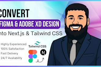 convert figma design to nextjs with tailwind CSS and ai, nextjs developer