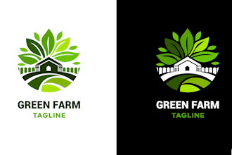 design unique natural landscape agriculture farm  logo