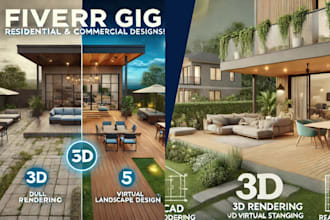 do residential and commercial outdoor spaces, virtual staging, project designs