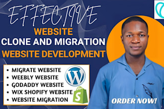 clone migrate transfer webflow weebly godaddy wix shopify to wordpress website