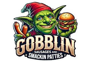 do warcraft goblin vintage logo design with unlimited review