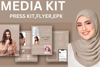 design a professional epk, media kit, press kit, one sheet