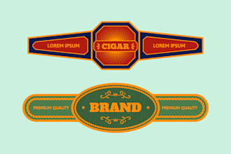 create cigar logo, label, band, ring, tube and box design