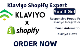 setup integrate klaviyo flows, email automation, popup form into shopify