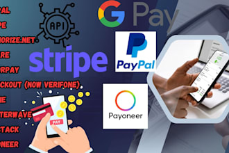 do payment gateway integration, paypal, stripe, payoneer, shopify payment, api
