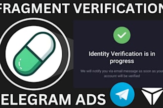 setup approved telegram ads, fragment verification for your crypto project
