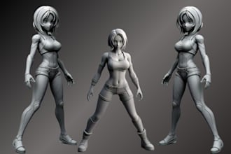 sculpt 3d anime figure diorama figure 3d character model 3d toy for 3d printing