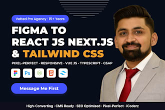 convert figma to reactjs or nextjs website with tailwind CSS