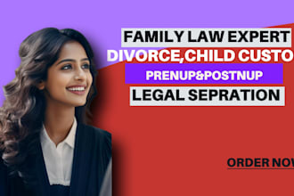 draft divorce and child custody ,legal sepration,prenup and postnup docs