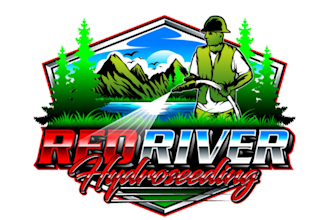 dose modern hydroseeding logo ,vintage,water,red river