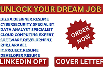 write UI UX designer resume, software developer, cloud computing, cybersecurity