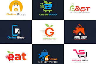 design shopify online store shop retail business logo with fast delivery