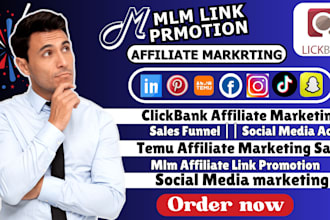 mlm link promotion promote my referral link temu clickbank affiliate marketing