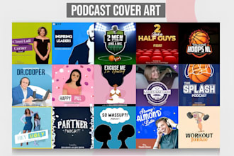 create a professional podcast cover art or cover logo