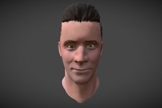 do 3d bust, 3d head, 3d headsculpting, 3d helmet, model, texturing and rendering