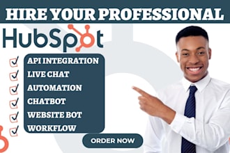 setup hubspot live chat agent chatbot integration automation website bot crm va