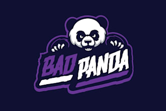 design unique bold angry panda logo