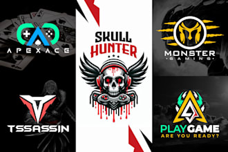 design modern gaming initial monogram for esport, twitch, youtube logo creation