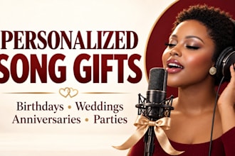 sing custom birthday song, wedding, anniversary, love, party gift song vocals