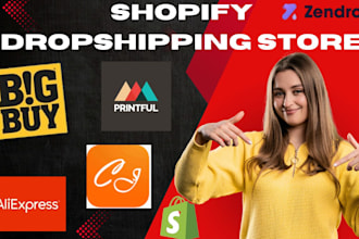 build shopify dropshipping store via cj bigbuy zendrop aliexpress printful