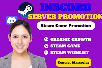 discord steam server promotion for developing steam game, discord growth, game