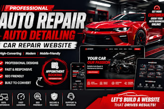 do auto repair, auto detailing, car repair landing page, auto repair website