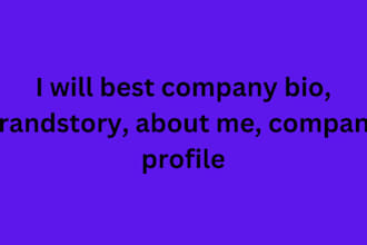do company bio, about me, about us, brand story for your brand