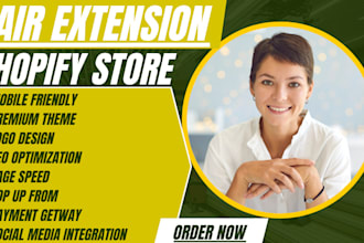 design hair extension shopify store beauty cosmetics skincare shopify website