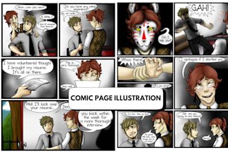 draw your webton comic page webcomic in anime manga style for you