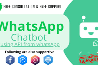 create whatsapp chatbot via whatsapp bot api, facebook messenger bot