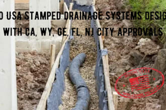 do USA stamped drainage systems design with ca, wy, ge, fl, nj city approvals