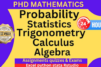 help in math statistic calculus mathematics trigonometry algebra and probability
