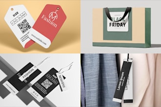 design luxury hang tags, neck labels, clothing labels and shopping bags 6 hours