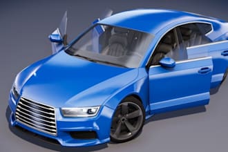 blend 3d standard car model,3d millennia car render,body paint 3d bumper,wheel